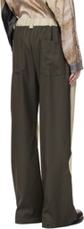 Serapis Beige & Khaki Wool Split Trousers