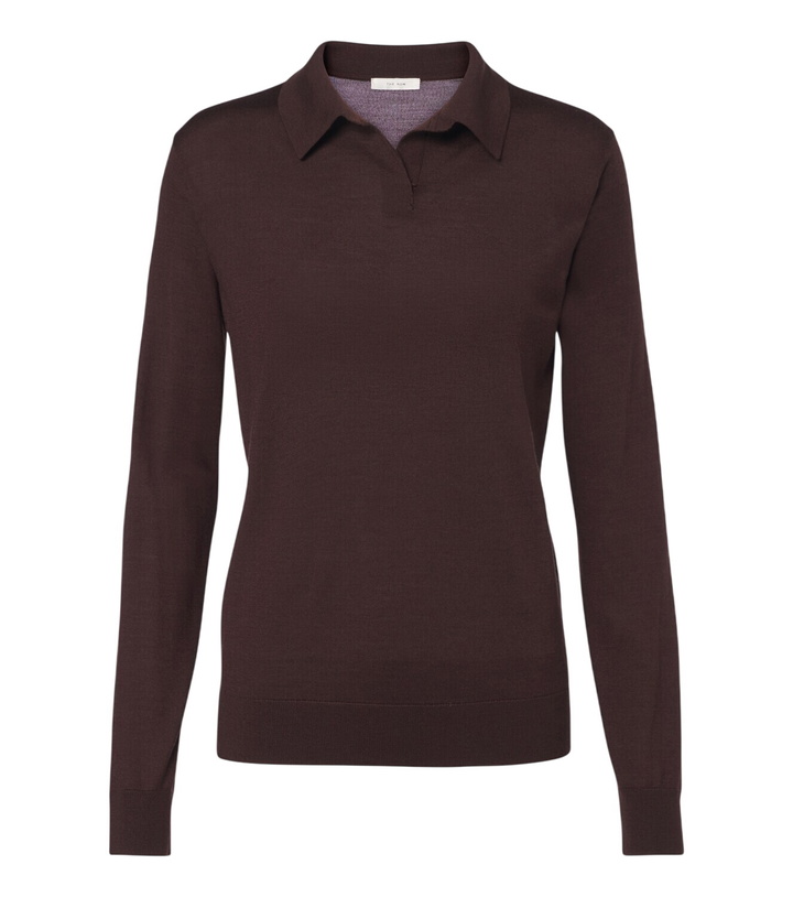 Photo: The Row Pauli wool and silk polo sweater