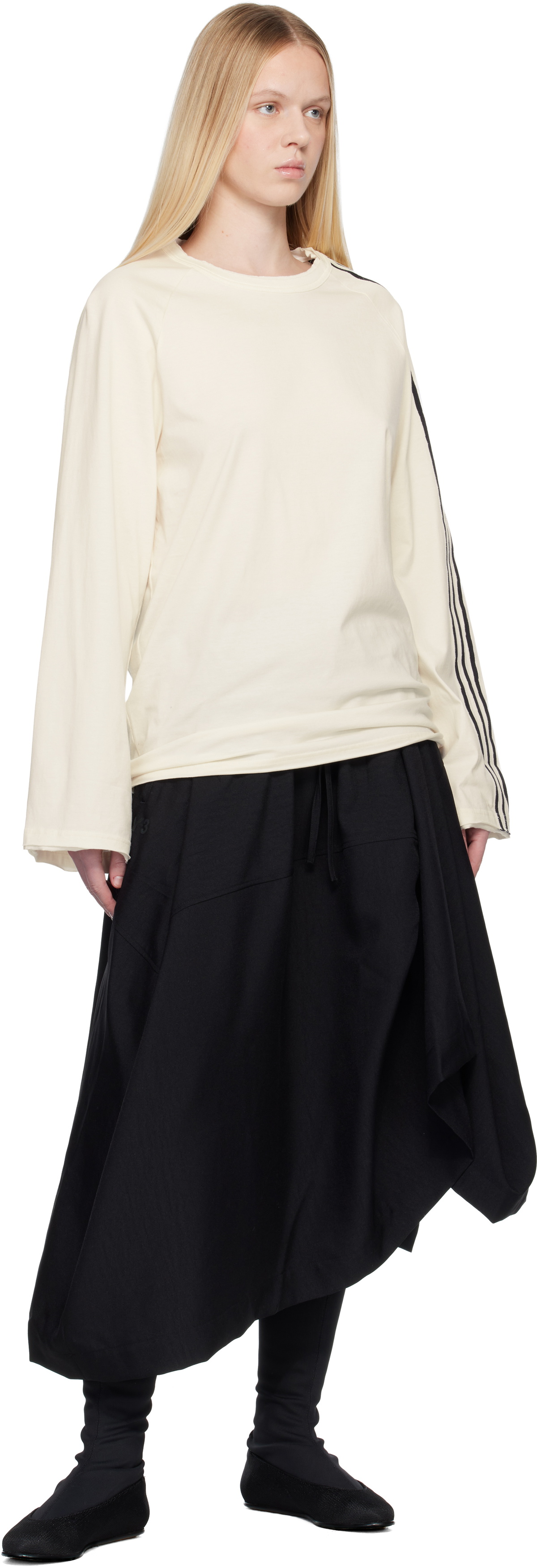 Y-3 Black Sport Uniform Midi Skirt