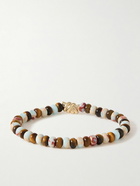 Luis Morais - Double Knot Gold, Snakeskin Jasper and Tiger's Eye Beaded Bracelet