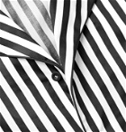 Les Girls Les Boys - Camp-Collar Piped Striped Cotton-Sateen Pyjama Shirt - Black