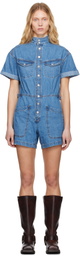 Levi's Blue Short Sleeve Surplus Denim Romper
