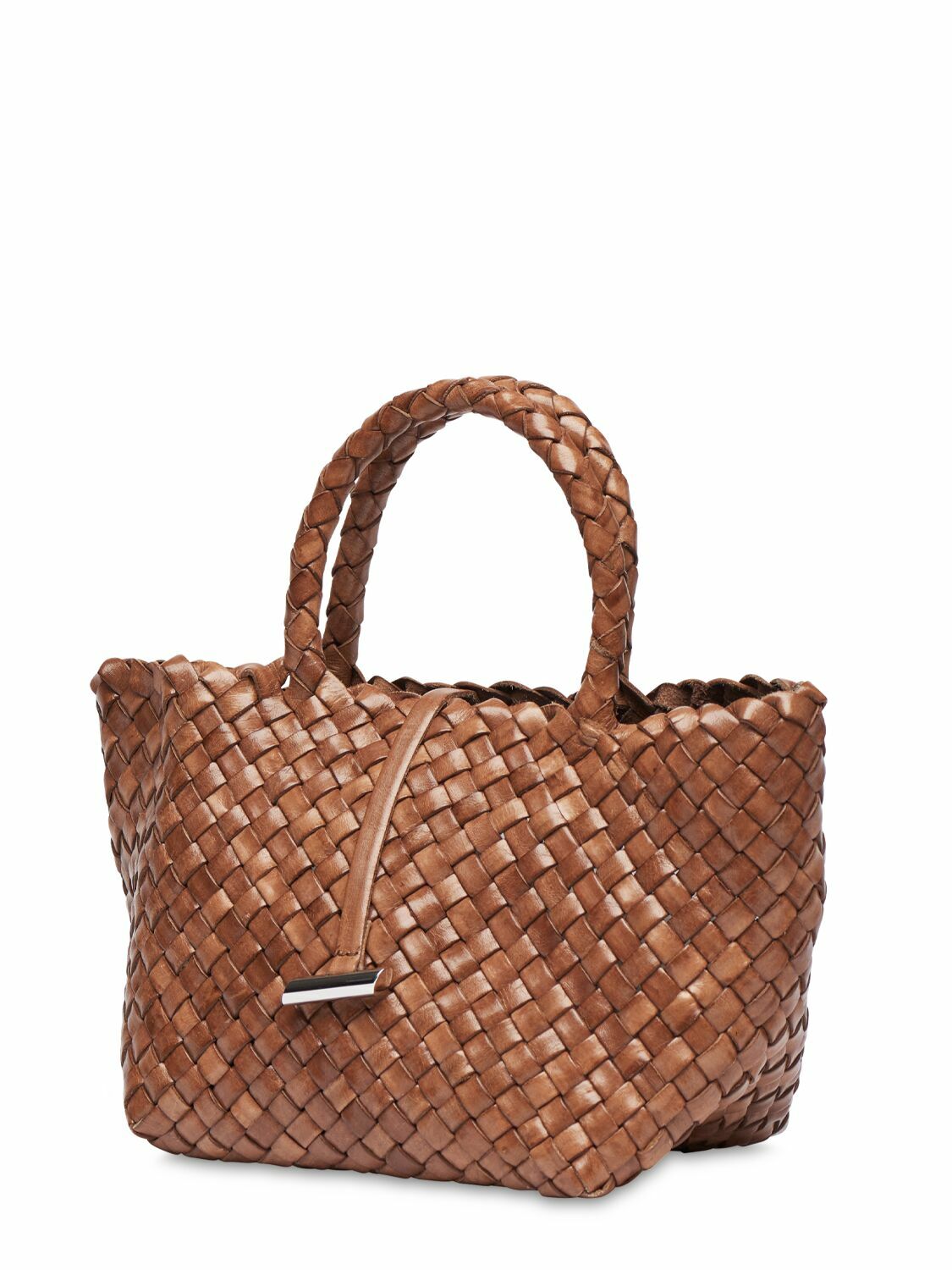 LITTLE LIFFNER Mini Basket Leather Top Handle Bag