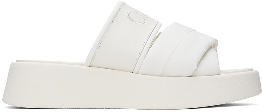 Chloé White Mila Slide Sandals