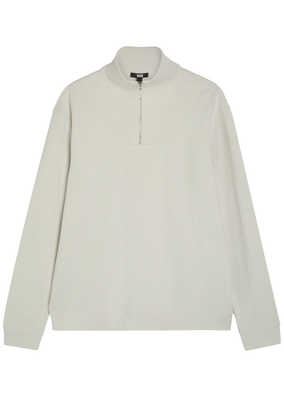 Paige Orion 1/4 zip Cotton-blend Sweatshirt Ecru
