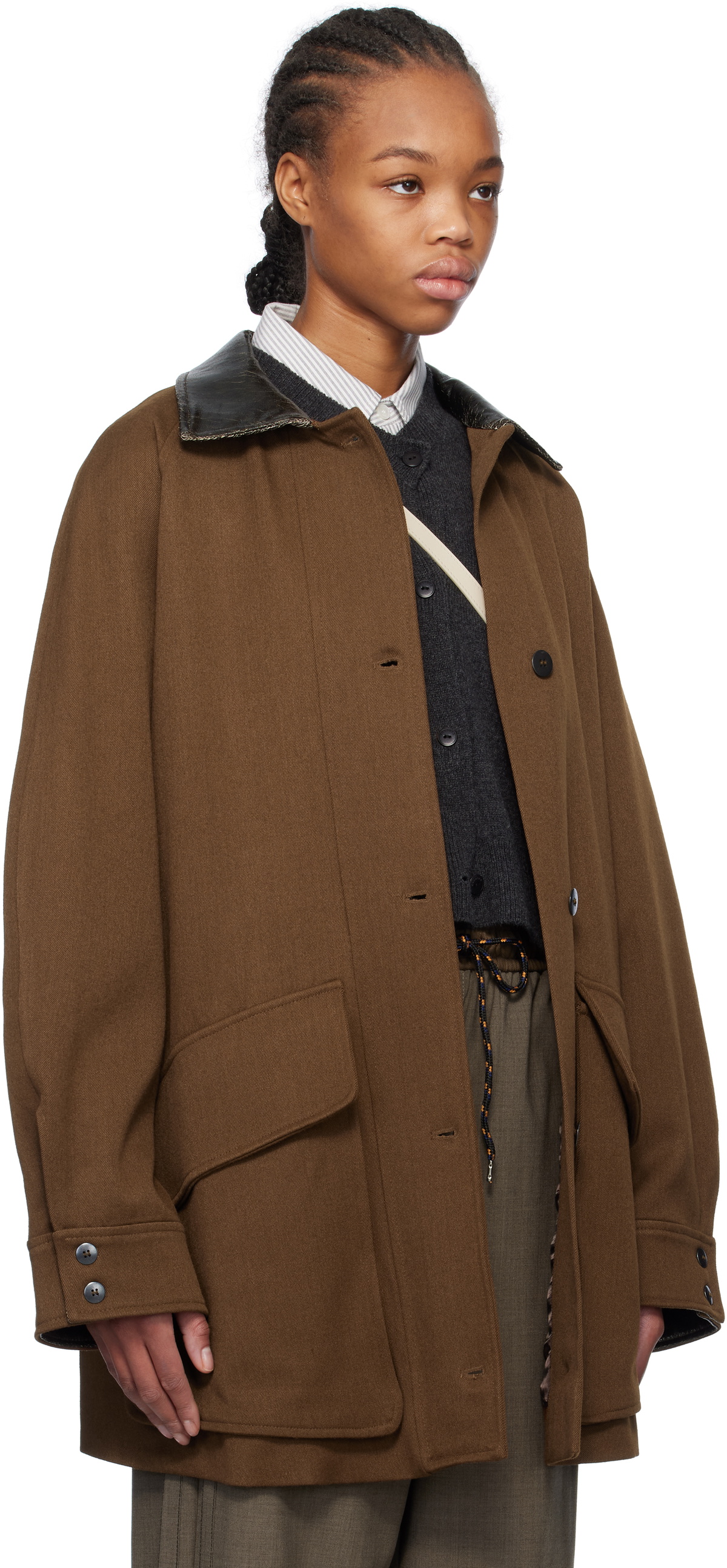 Cordera Brown Short Trench Jacket