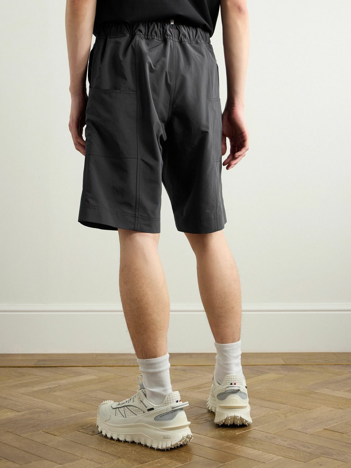 Moncler Grenoble - Day-Namic Straight-Leg Belted Logo-Appliquéd Shell Shorts - Black