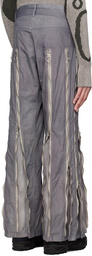 Charlie Constantinou Gray Adjustable Zip Trousers