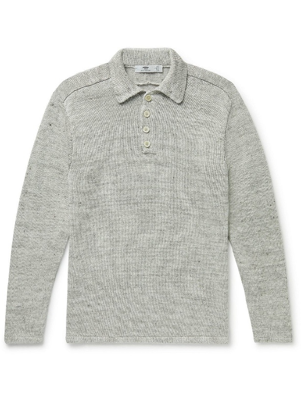 Photo: Inis Meáin - Donegal Linen Polo Shirt - Gray