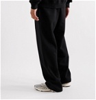 Martine Rose - Logo-Jacquard Printed Fleece-Back Cotton-Jersey Sweatpants - Black