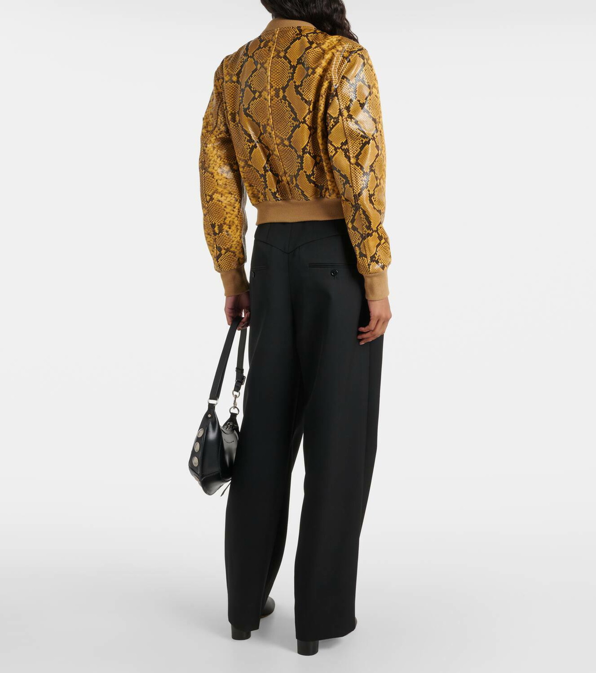 Isabel Marant Cerem snake-effect leather bomber jacket