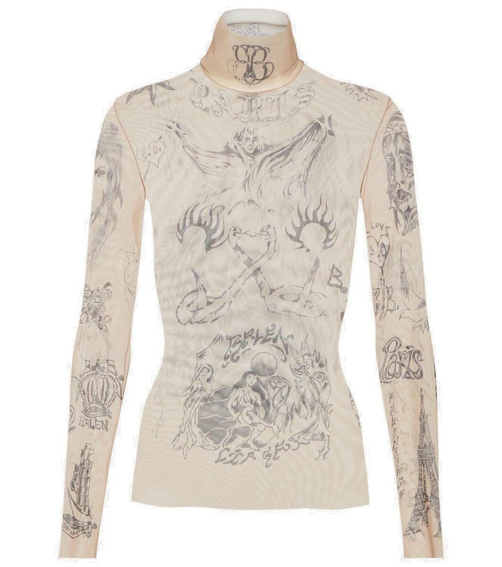 Photo: Balenciaga Tattoo printed turtleneck top