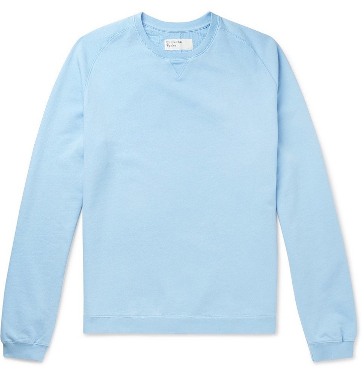 Photo: Universal Works - Loopback Cotton-Jersey Sweatshirt - Blue