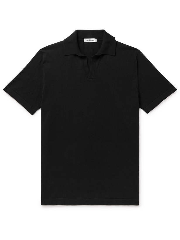 Photo: Saman Amel - Mercerised Cotton Polo Shirt - Black