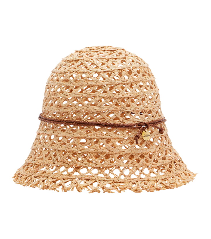 Photo: Ruslan Baginskiy Leather-trimmed straw bucket hat