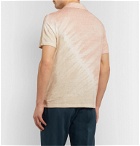 Altea - Tie-Dyed Stretch-Linen Polo Shirt - Pink