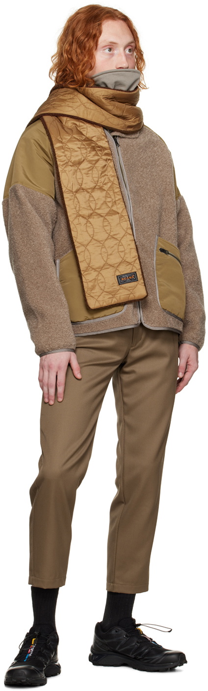 BEAMS PLUS Brown Quilted Scarf