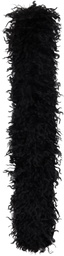Anna Sui Black Faux Curly Lamb Fur Long Scarf