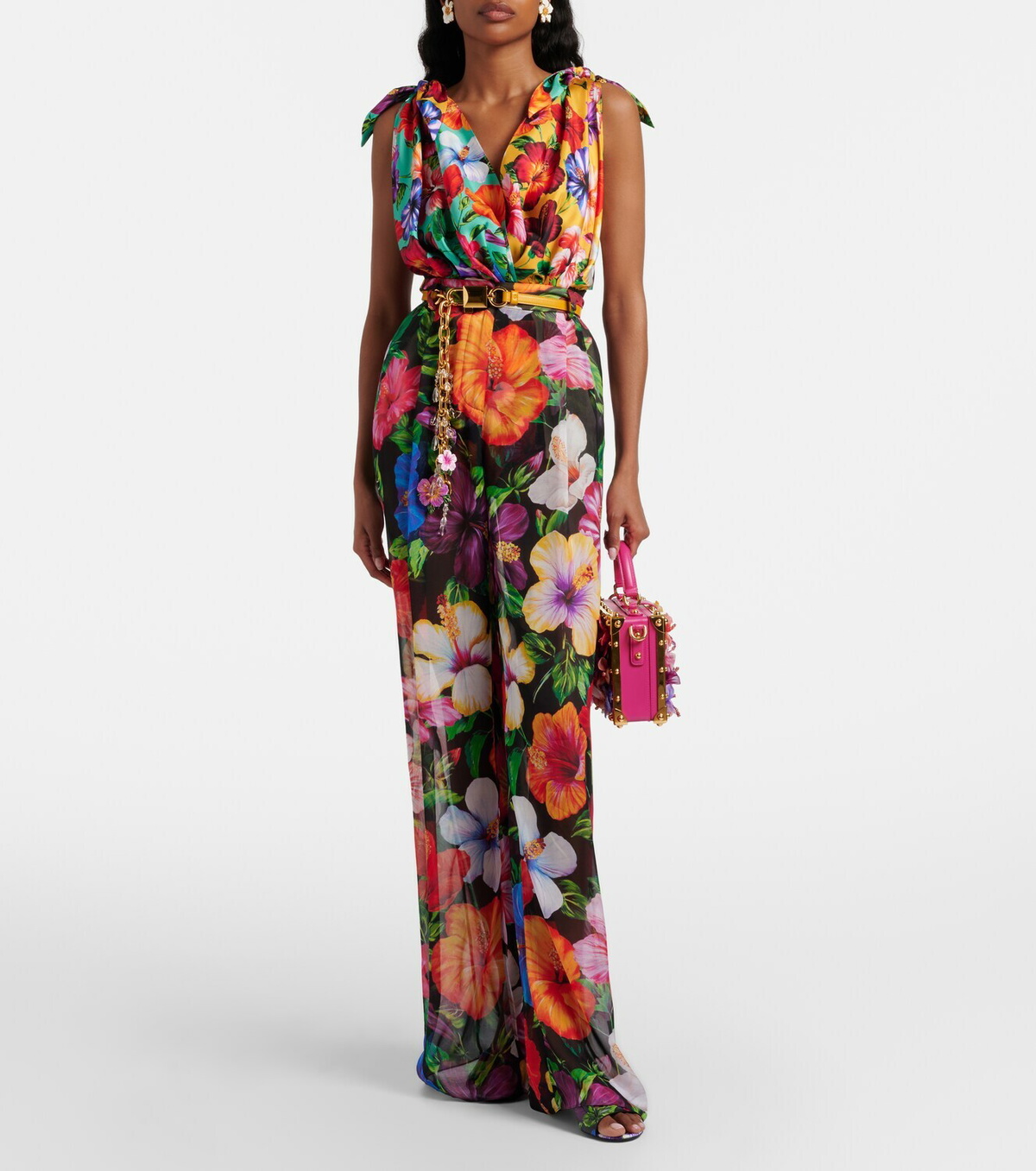 Dolce&Gabbana Floral silk-blend playsuit
