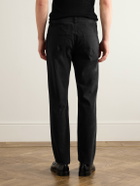 James Perse - Straight-Leg Brushed Cotton-Blend Twill Trousers - Black