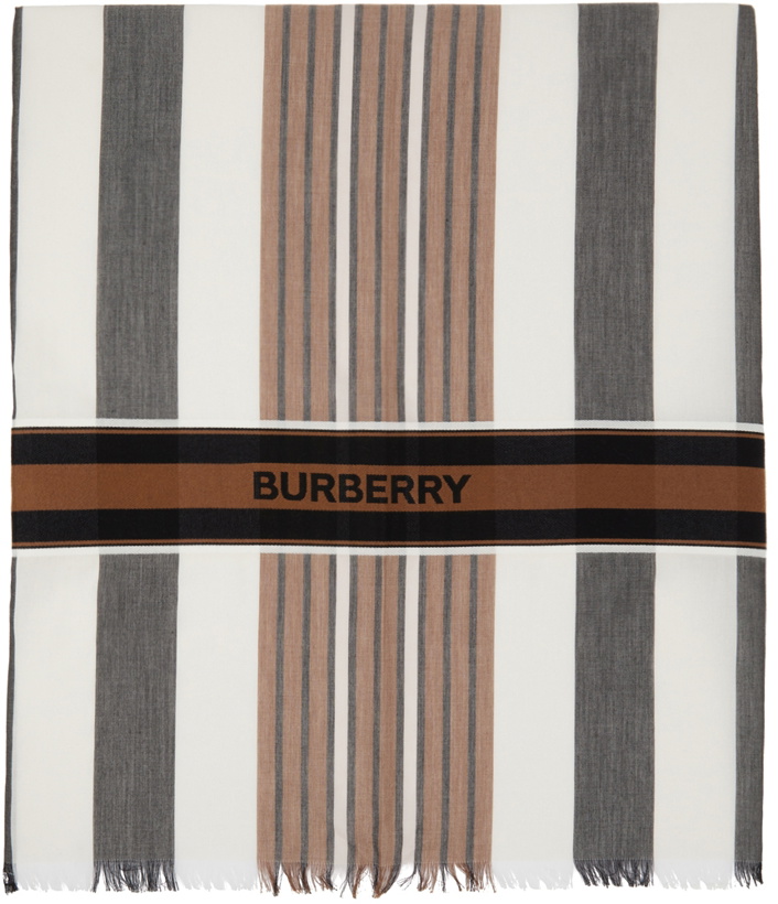 Photo: Burberry Beige Silk Montage Print Square Scarf