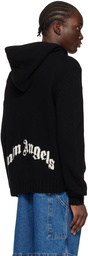 Palm Angels Black Embroidered Hoodie