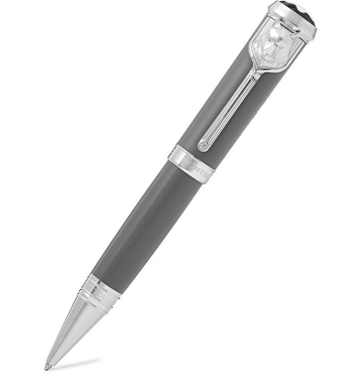 Photo: Montblanc - Writers Edition Kipling Platinum-Plated and Resin Ballpoint Pen - Gray