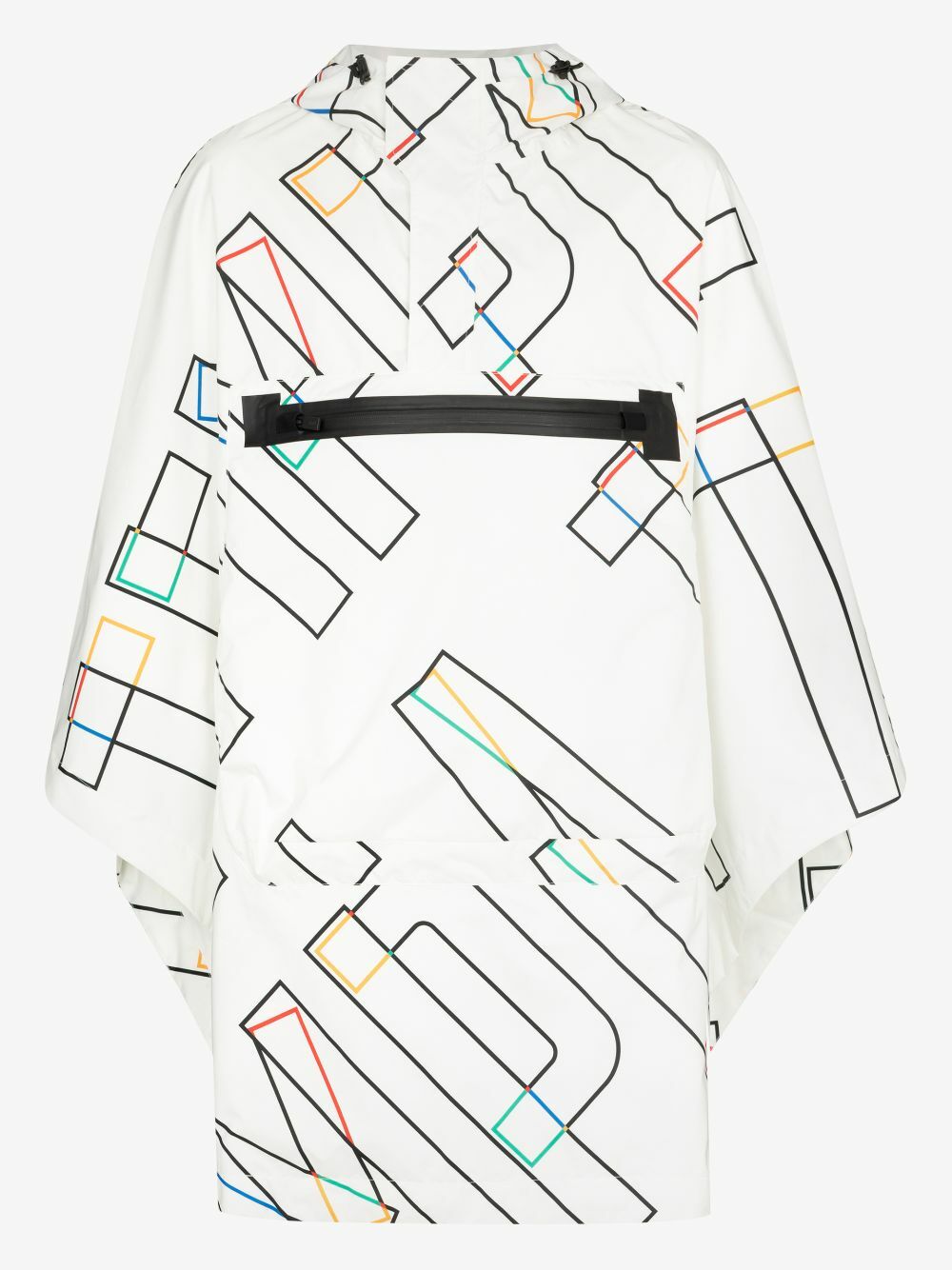 Templa X Olympics White Graphic Hooded Poncho