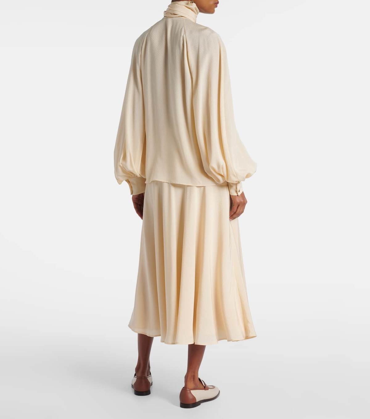 Loro Piana Valmy tie-neck silk blouse