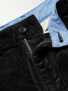 Beams Plus - Cropped Pleated Cotton-Corduroy Trousers - Gray