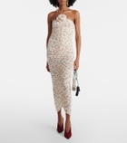 Magda Butrym Floral-appliqué ruched midi dress
