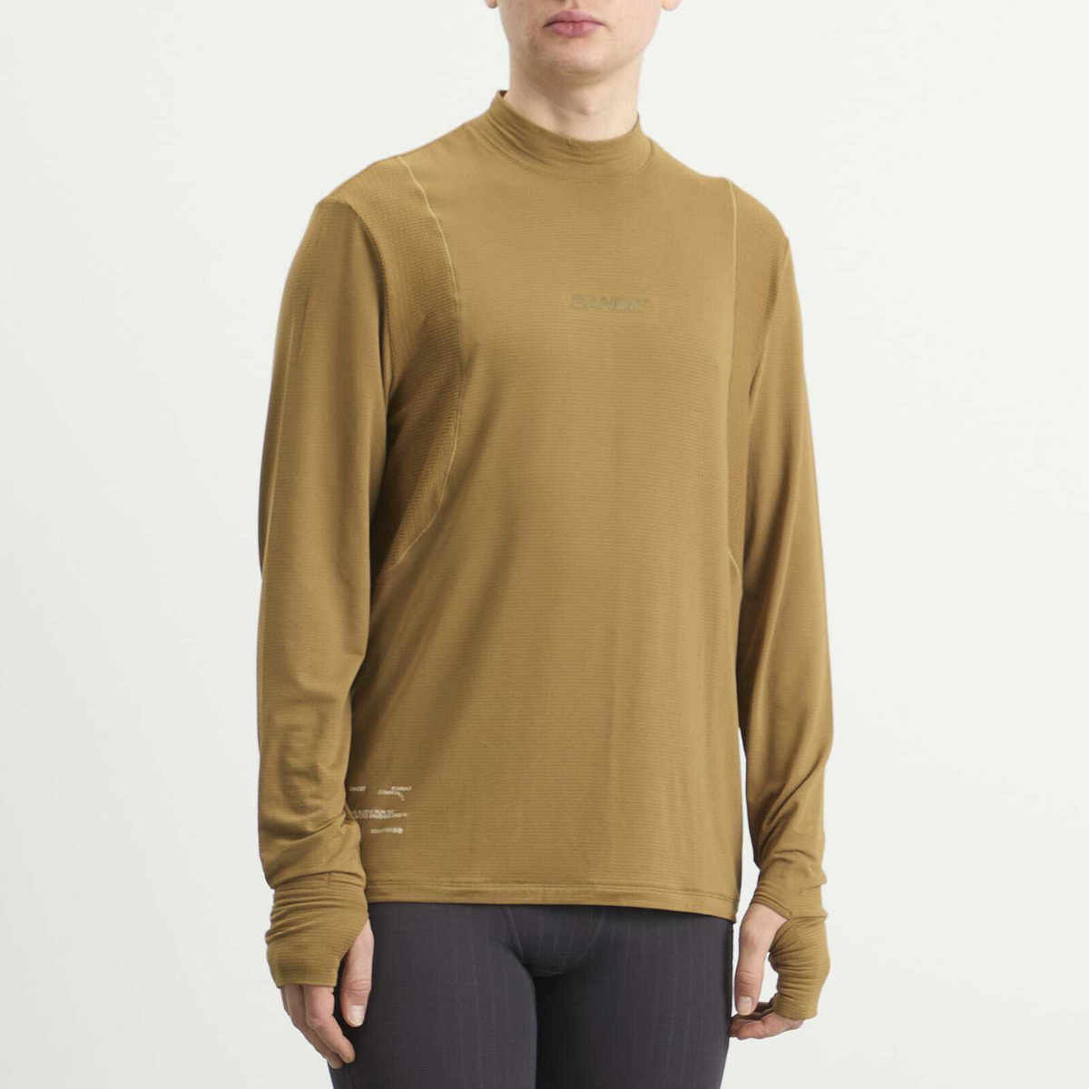 Bandit Men's Men's Aura Grid Mockneck Long Sleeve in Antique Brass