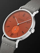 NOMOS Glashütte - Tangente 38 Date Poporange Limited Edition Hand-Wound 37.5mm Stainless Steel and Webbing Watch, Ref. No. 179.S13