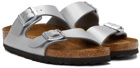 Birkenstock Silver Soft Footbed Arizona Sandals