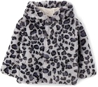 Molo Baby Grey Faux-Fur Leopard Ulva Jacket