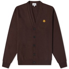 Kenzo Men's Tiger Crest Knit Cardigan in Moroccan Brown