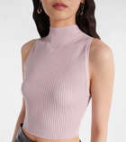 Courrèges Ribbed cotton and wool tank top