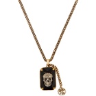 Alexander McQueen Black Crystal Skull Necklace