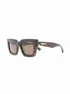 Bottega Veneta Eyewear Brown Tortoiseshell-Effect Sunglasses