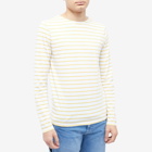 Armor-Lux Men's Long Sleeve Mariniere T-Shirt in White/Yellow