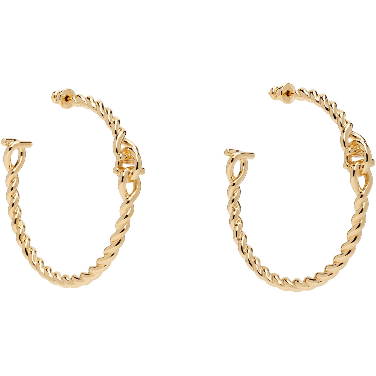 Ferragamo Twisted Chain Gancini Hoop Earrings