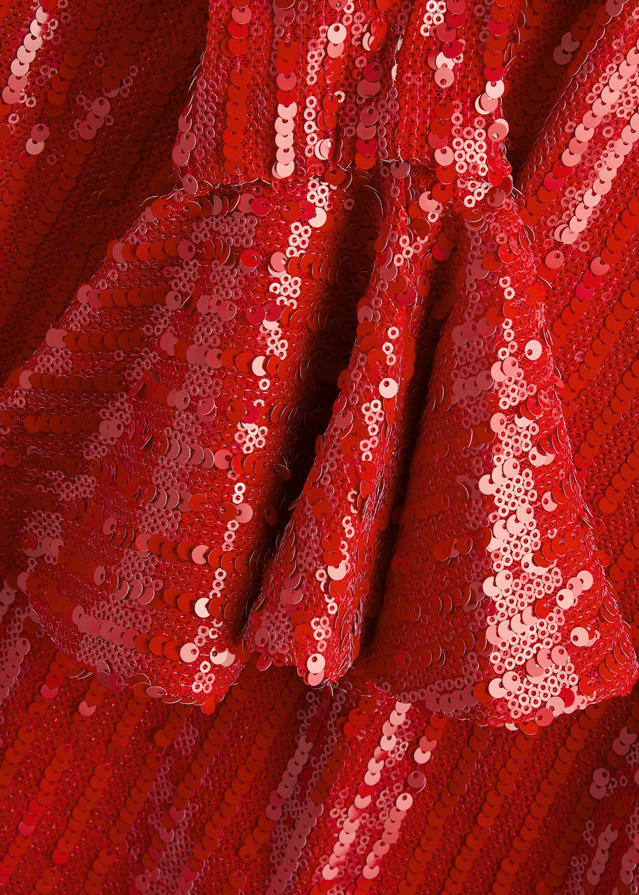 Rotate Sunday Sequin-embellished Tulle Mini Dress Red 34 (UK6 / XS)