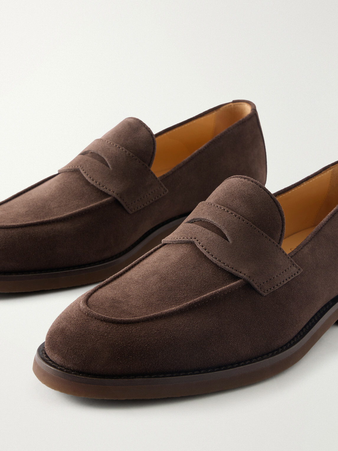 Brunello Cucinelli - Flex Suede Penny Loafers - Brown