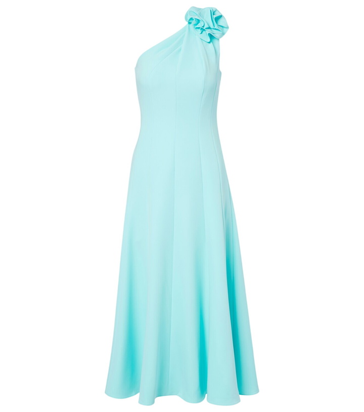 Photo: Roland Mouret Floral-appliqué one-shoulder cocktail dress