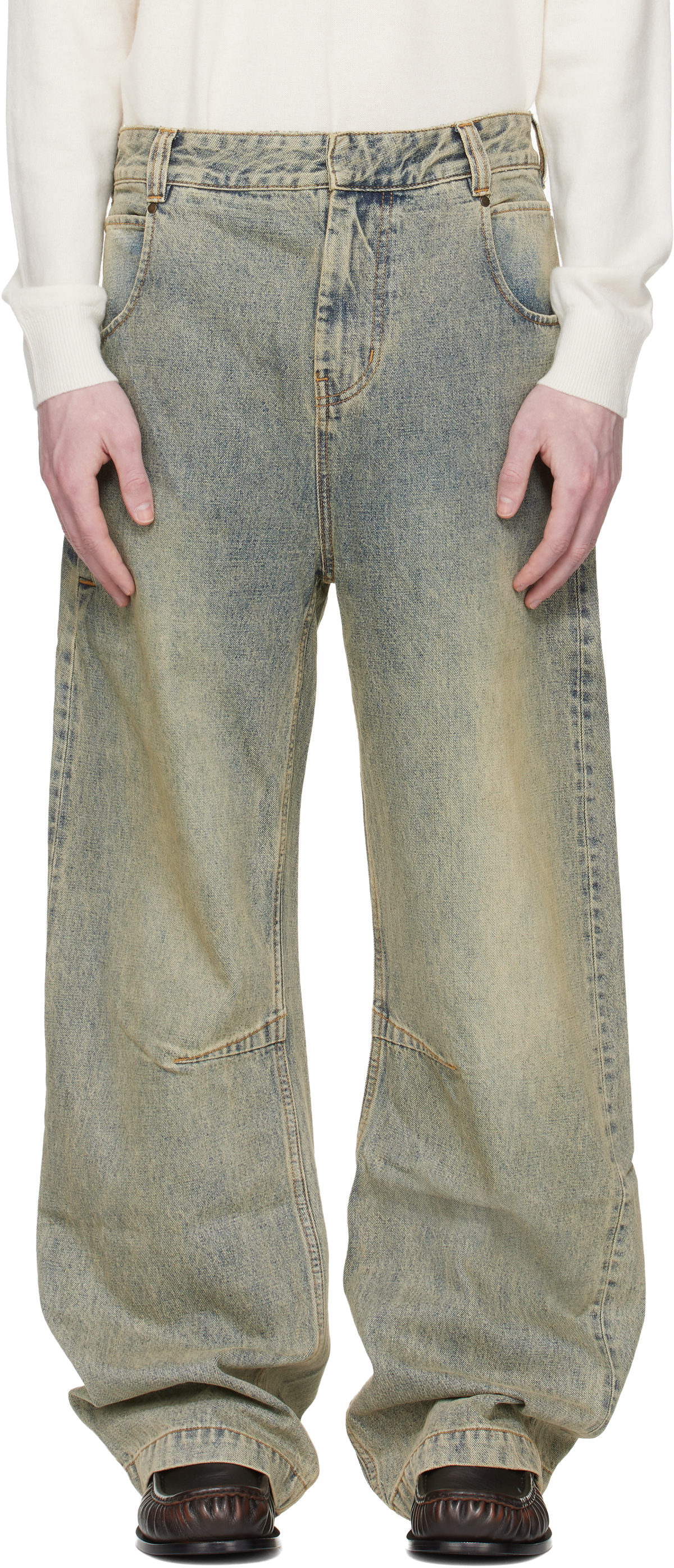 Entire Studios Blue Heavy Denim Cargo Pants Entire Studios