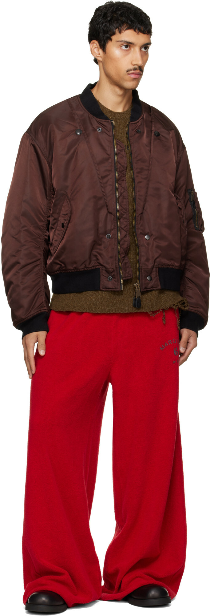 Maison Margiela Brown & Black Reversible Bomber Jacket