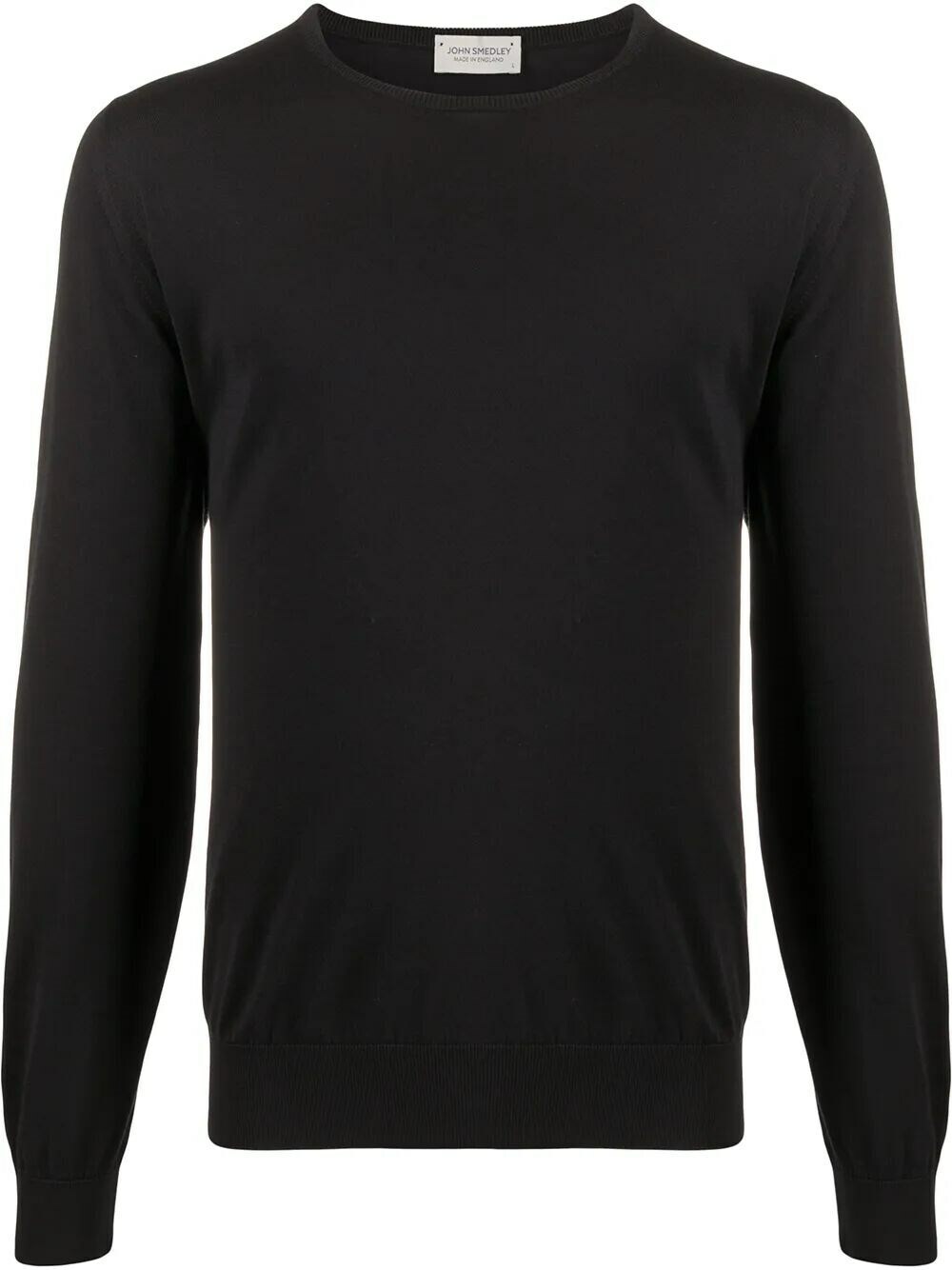 John Smedley Hatfield Long Sleeves Crewneck Pullover in Black