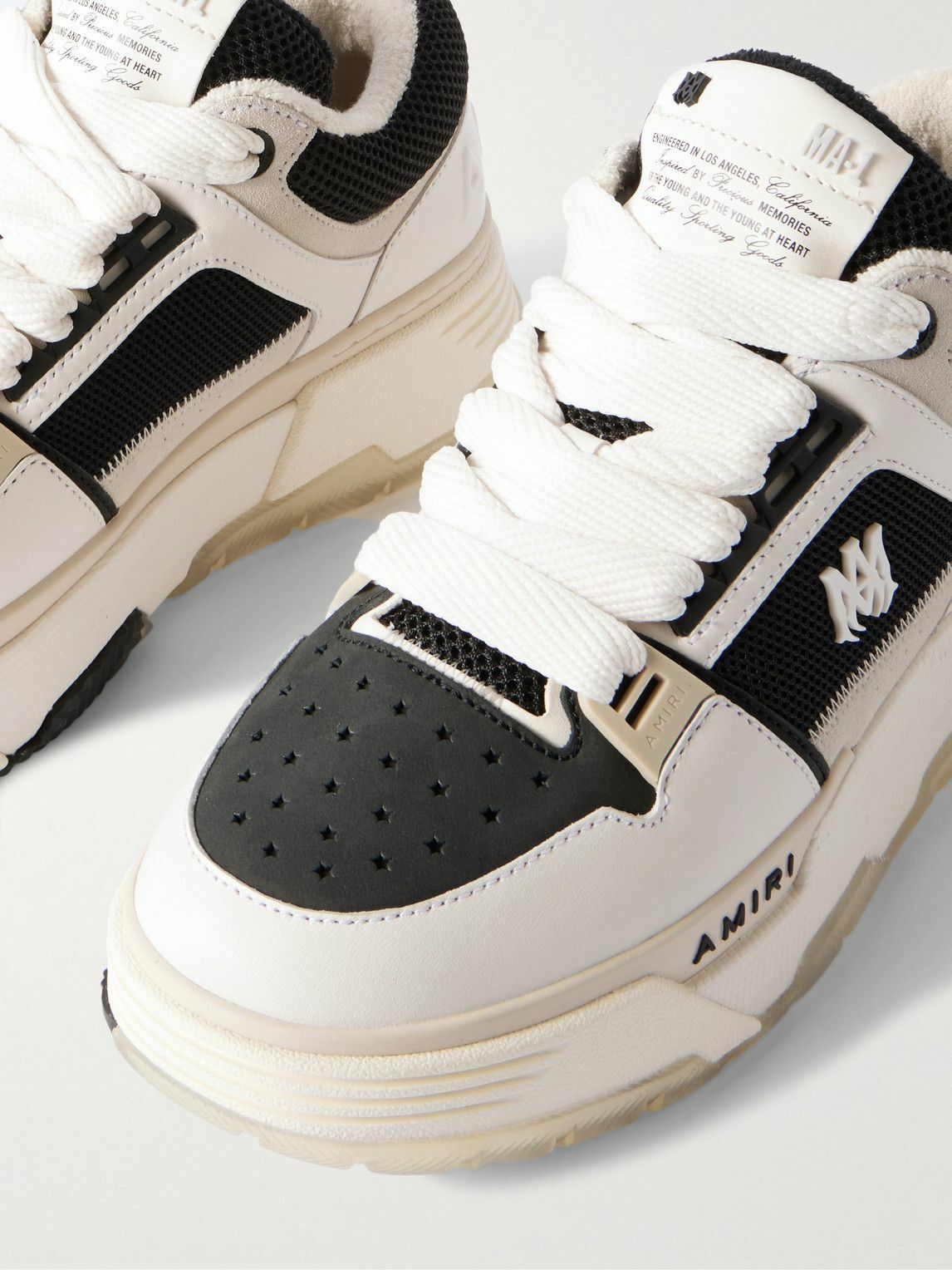 AMIRI - MA-1 Suede-Trimmed Mesh and Leather Sneakers - Black