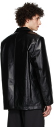 We11done Black Leather Jacket