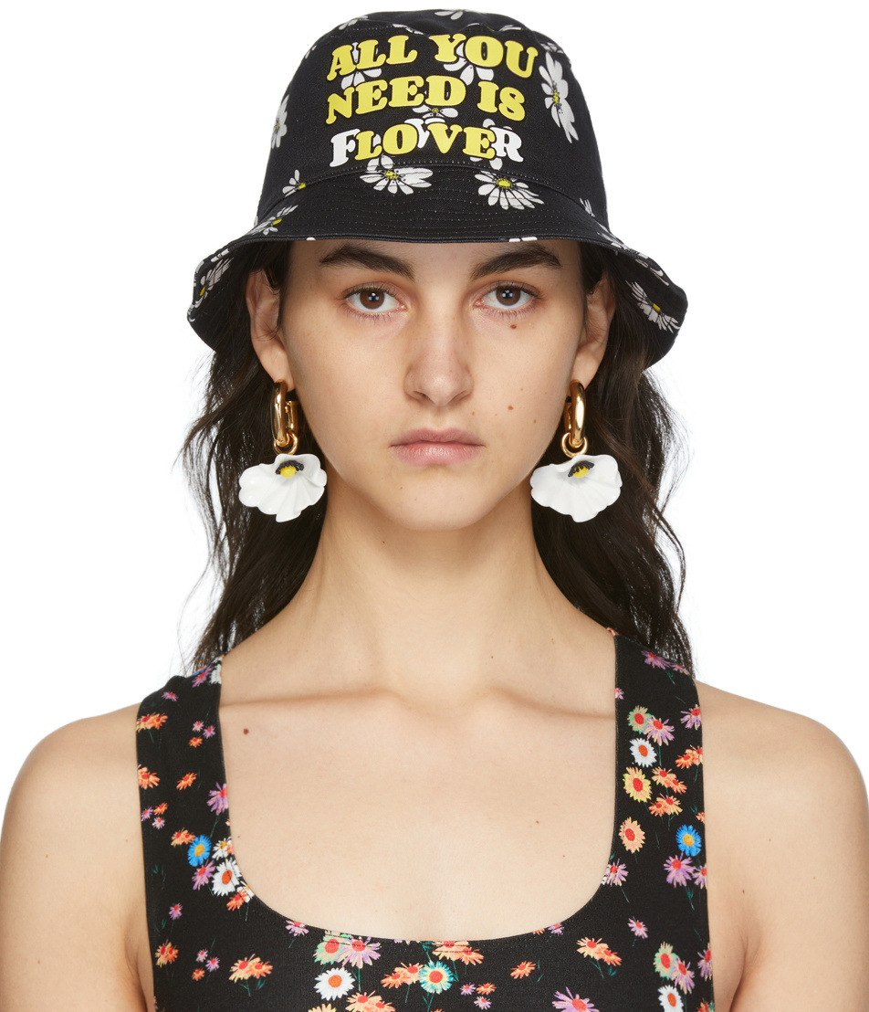 Paco Rabanne SSENSE Exclusive Black Daisy Bucket Hat